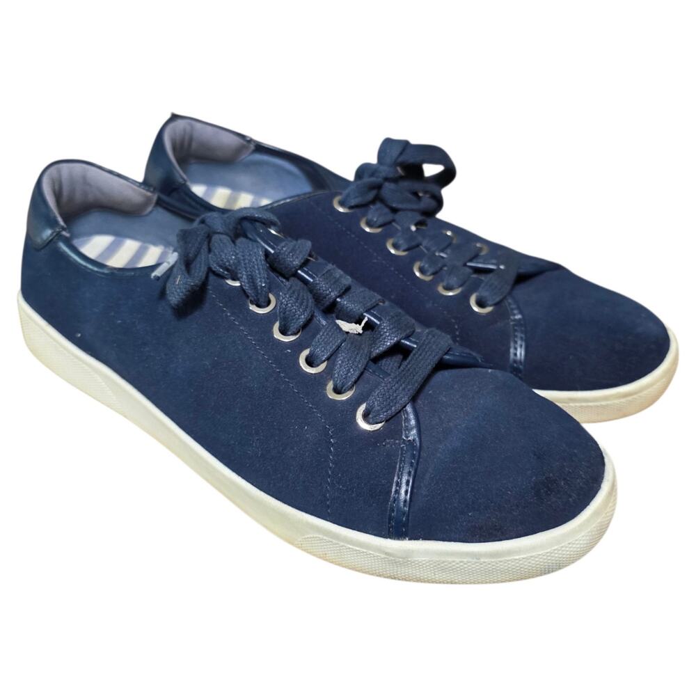 Vionic Sunny Brinley VS339 Womens 7 M Navy Suede Lace Up Low Top Sneakers